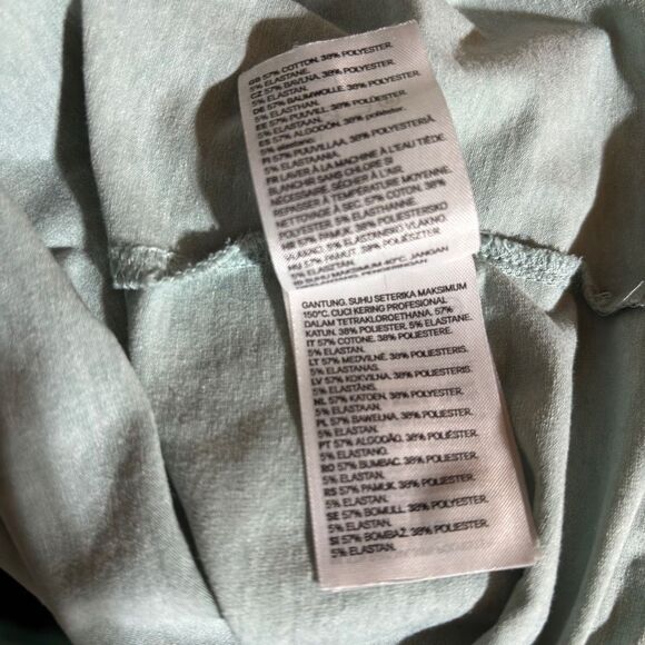 H&M Fine Knit Slim Fit Short Sleeve Collared Golf Polo Shirt Sage Green Medium - Picture 9 of 11